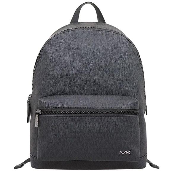 Michael Kors Cooper Signature Backpack – Black Logo-Print Canvas - Picture 1 of 11